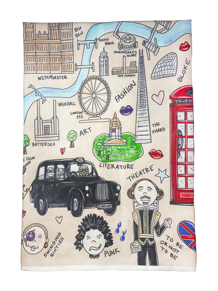 London Map Tea Towel