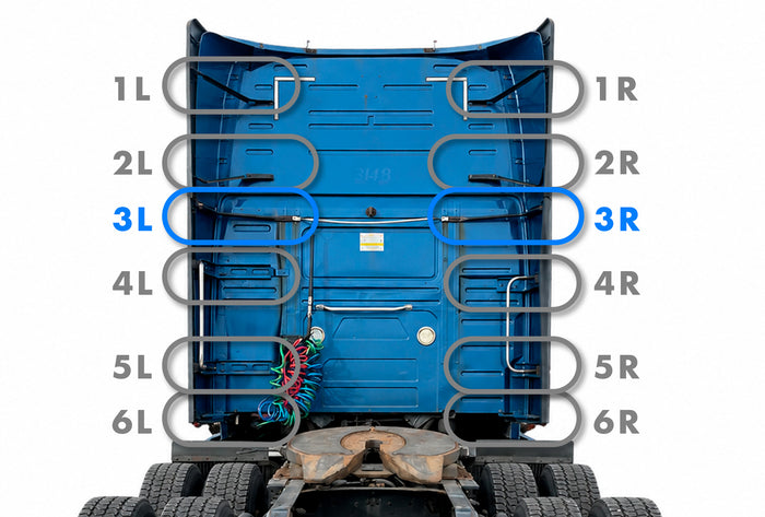 Lower Wind Cab Fairing Brackets 3L & 3R Set 2018-2024 Volvo VNL