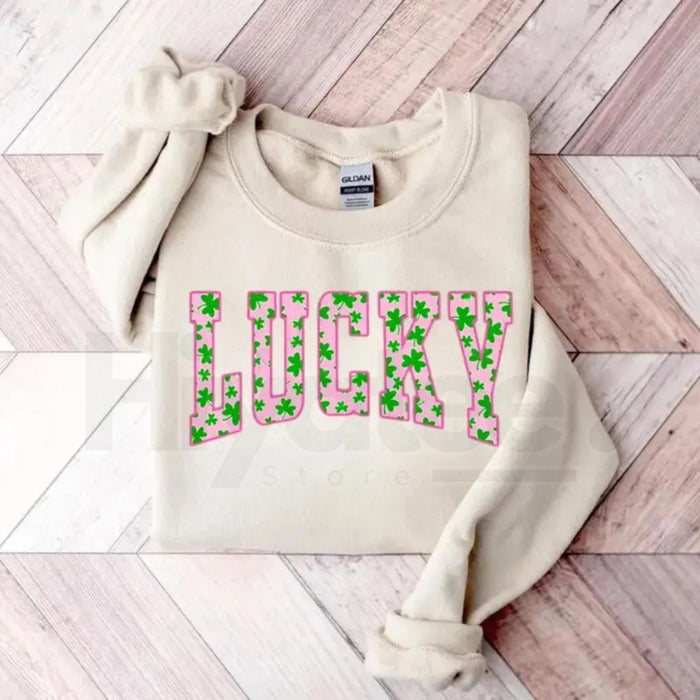 Lucky Clover Sweatshirt: Cute St. Patrick’s Day Green Shamrock Crewneck