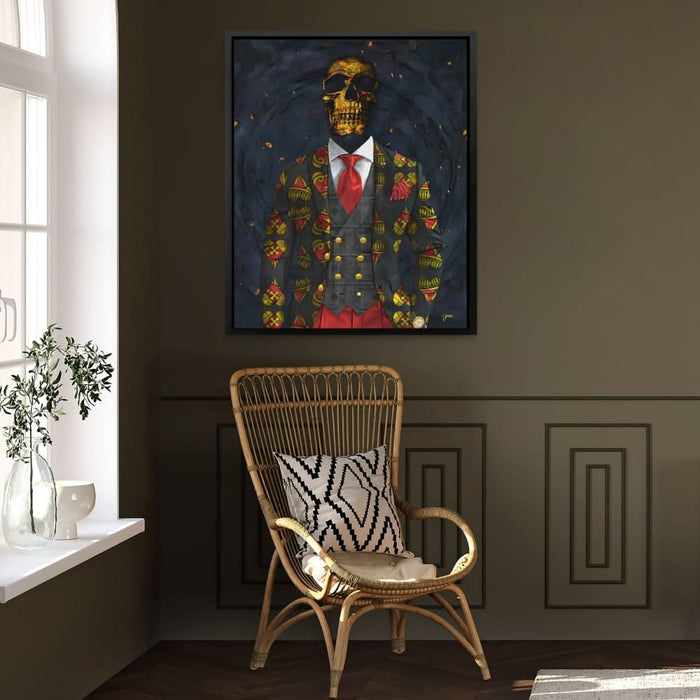 Lucky Skull - Black Heart Canvas Print
