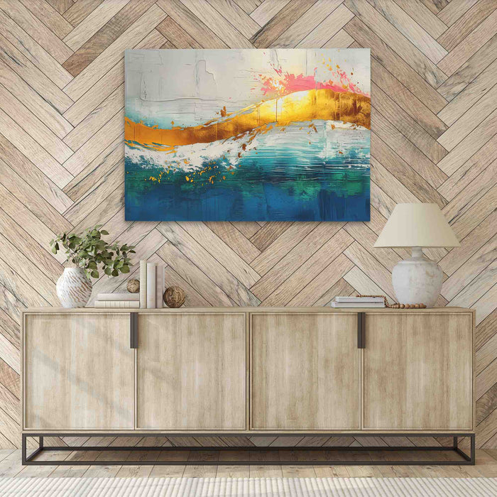Luminous Wave - Abstract Wall Art in Black Frame