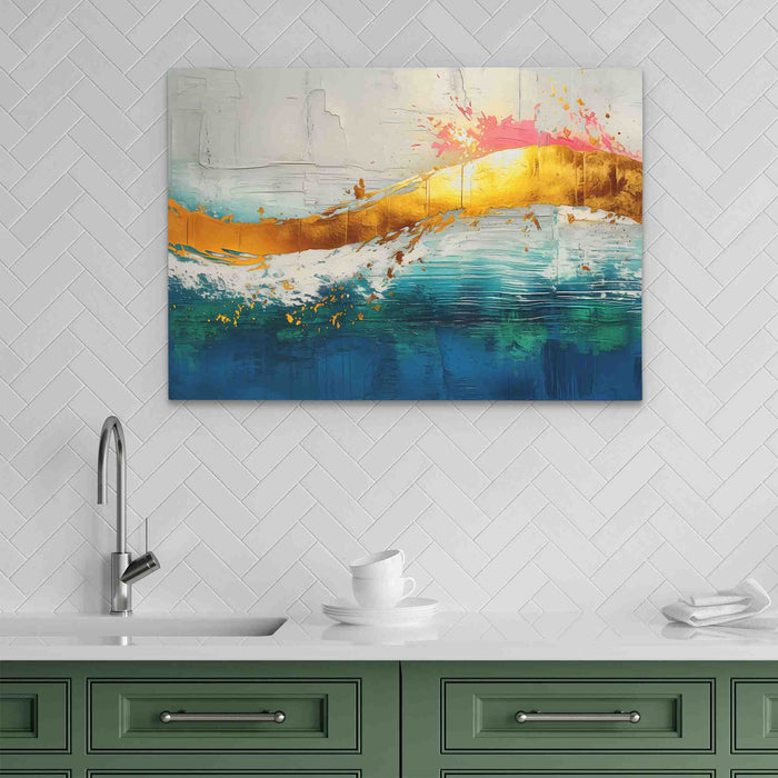 Luminous Wave - Wave Wall Art in Black Frame