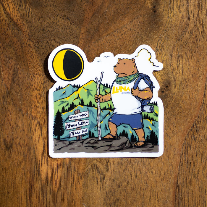 LUNA Adventure Life Sticker Pack - bear hiker sticker