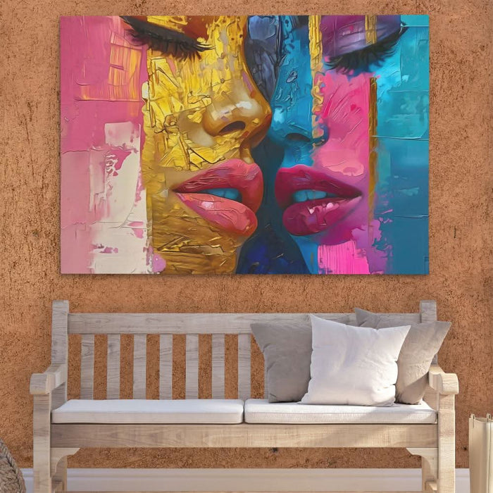 Luscious Lady Lips - Blue Gay Canvas Print