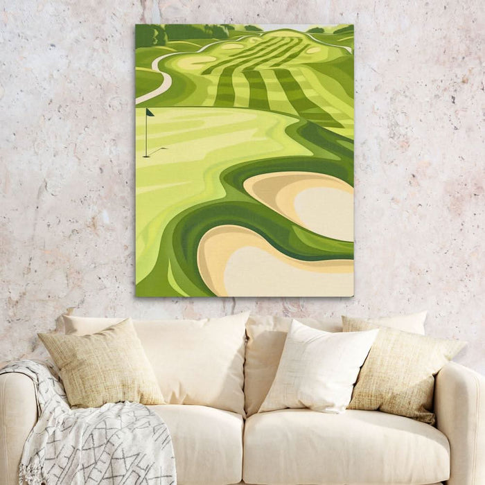 Lush Green Fairways - Earth Tones Golf Course Canvas Print
