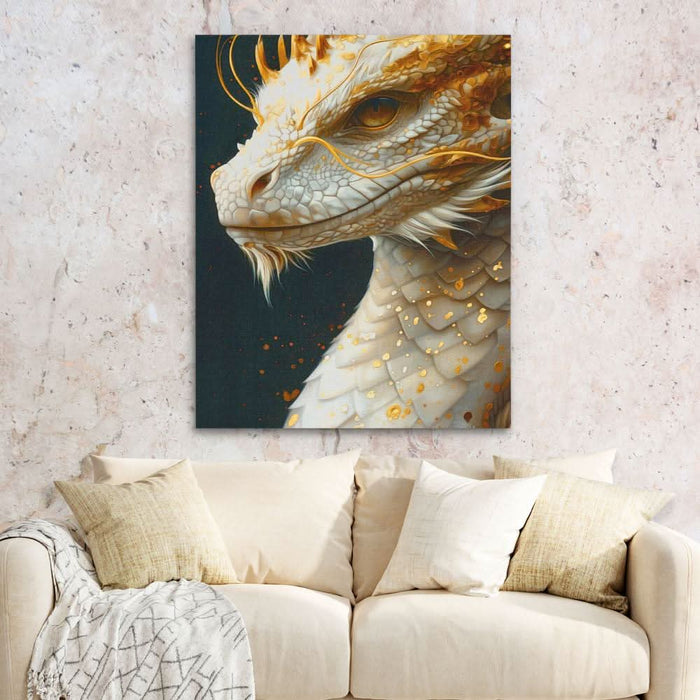 Luxurious Dragon - Dragon Wall Art in Black Frame