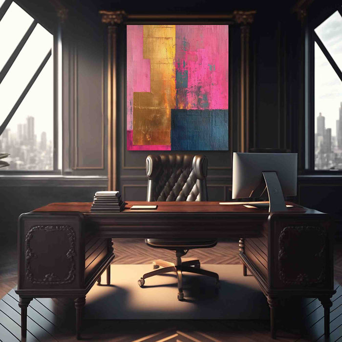 Luxurious Pink - Vertical Wall Art in Black Frame