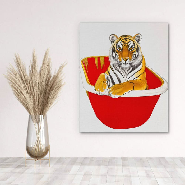 Luxury Tiger Bath - Animals Art for Bathroom
