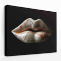 Marble Lips - Black and White Canvas Wall Art