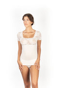 Mare Luxury Merino Wool Blend Women's Top with Lace. Proudly Made in Italy.