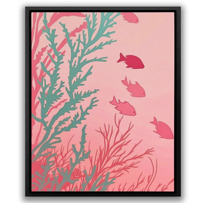 Marine Dreamland - Watercolor Wall Art in Black Frame