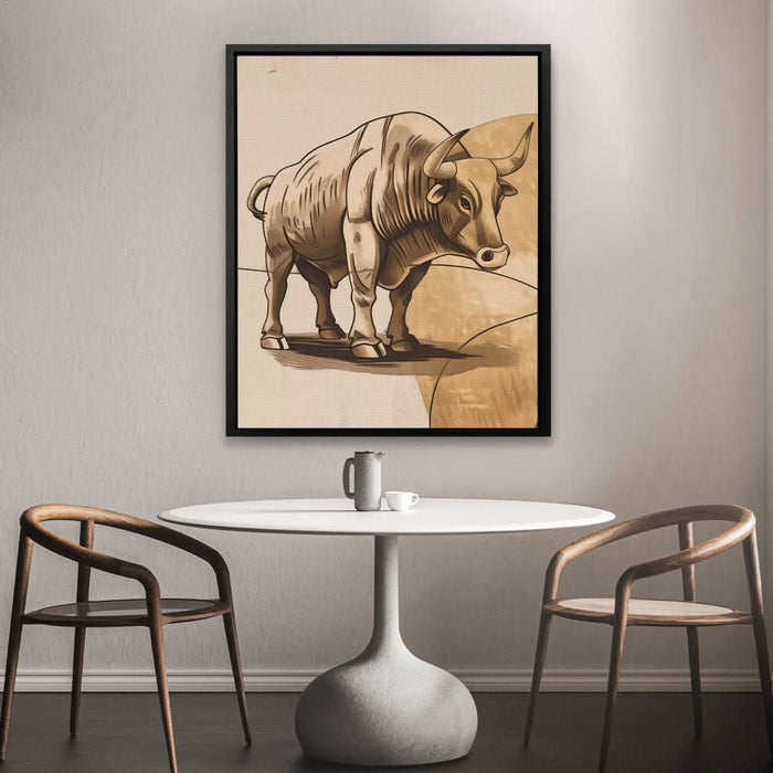 Market Maverick - Bull Wall Art in Black Frame