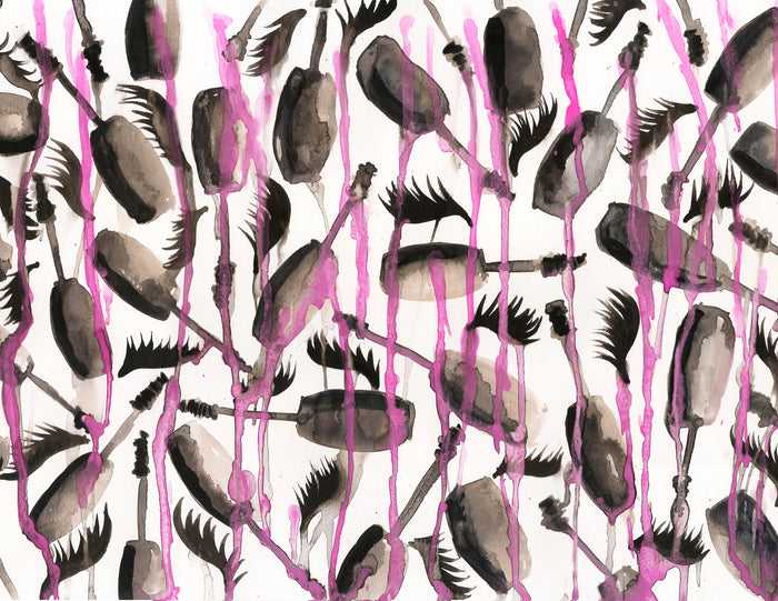 Mascara Drip Watercolor Painting