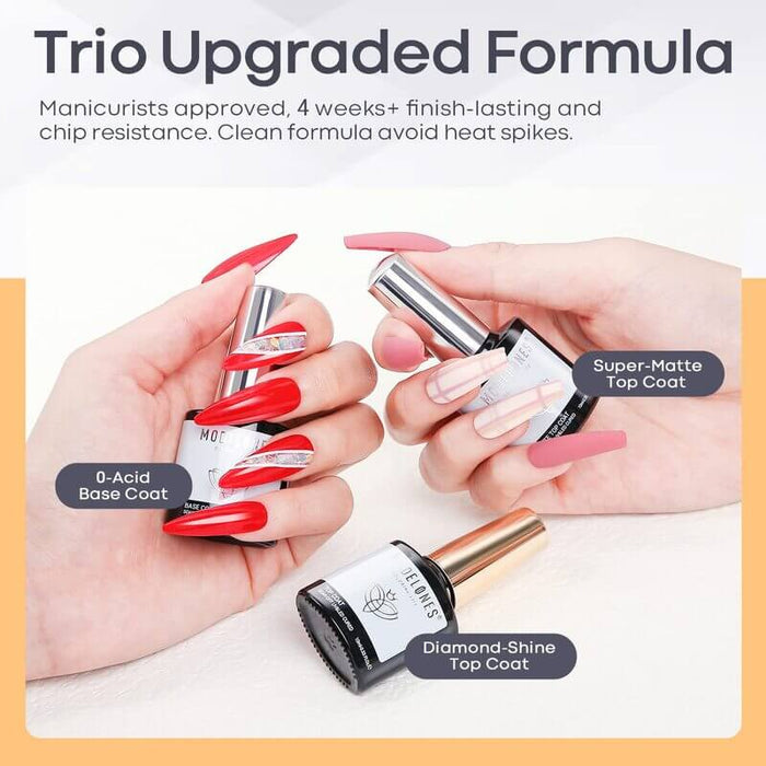 Matte & Shine Top Coat With Base Gel Set - (0.33oz*3) Top&Base Coat MODELONES #