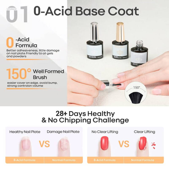 Matte & Shine Top Coat With Base Gel Set - (0.33oz*3) Top&Base Coat MODELONES #