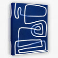 Maze Lines - Navy Blue Canvas Wall Art