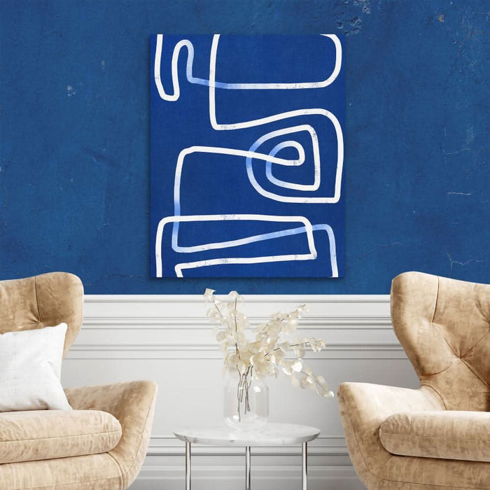 Maze Lines - Modern Wall Art in Black Frame