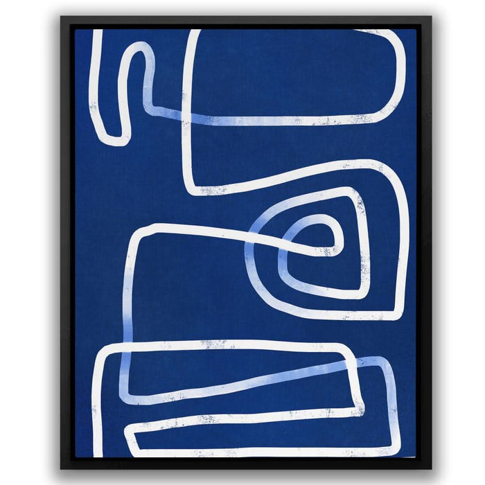 Maze Lines - Blue Canvas Print
