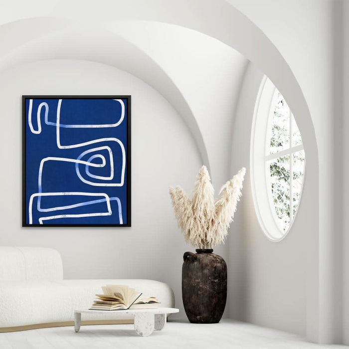 Maze Lines - Blue Wall Art