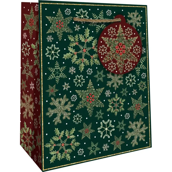 Medium Tote - Forest Snowflakes - Retail-6 count - XMT846