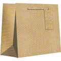Medium Tote - Gold Dot & Stripe on Kraft - MT998