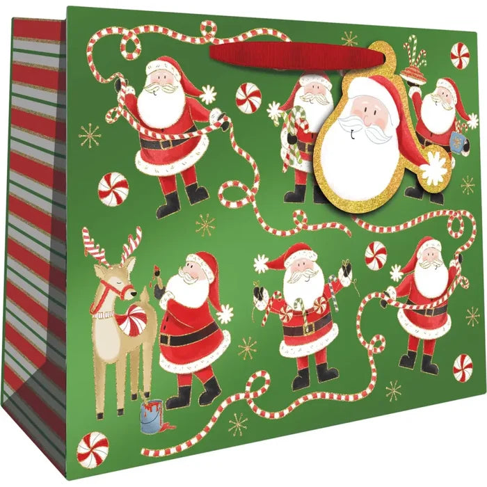 Medium Tote - Jolly Santa Green - Retail-6 count - XMT851