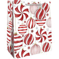 Medium Tote - Red & White Ornaments - Retail-6 count