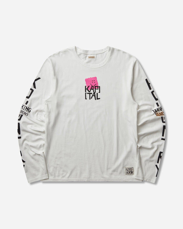 KAPITAL 20/-Jersey Crew Long Sleeve T (Peckish Kap) Pink T-Shirts Longsleeve K2503LC064 PINK