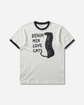 KAPITAL 20/-Jersey Ringer T (Denim Men Love Cats Scratch) White T-Shirts Shortsleeve EK-1629SC WHITE