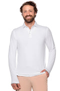 Men's Bal Harbour Long Sleeve Polo with Thumbholes | White