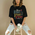 Men's "Here Fishy Fishy" T-Shirt – 100% Cotton Quick-Dry Fishing Graphic Tee 180gsm