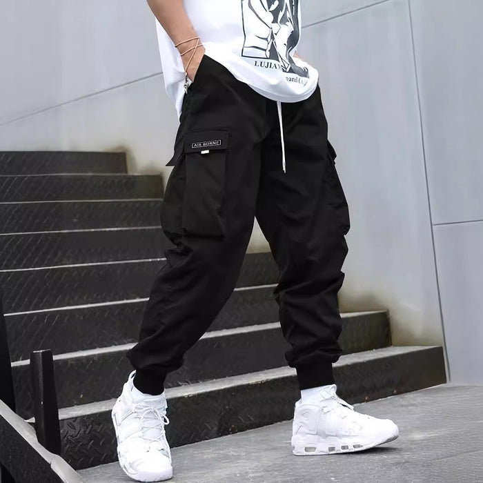 Men’s Multi‑Pocket Drawstring Cargo Pants