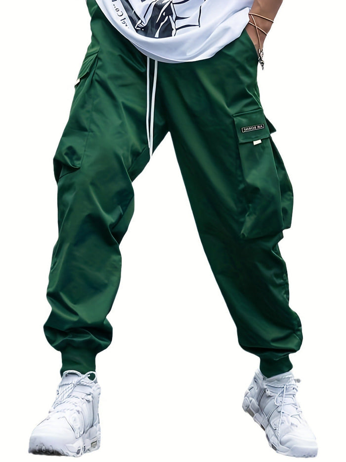 Men’s Multi‑Pocket Drawstring Cargo Pants