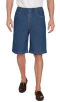 Men's Pull-On Stretch Denim and Twill Shorts — Elastic Waist No Zipper