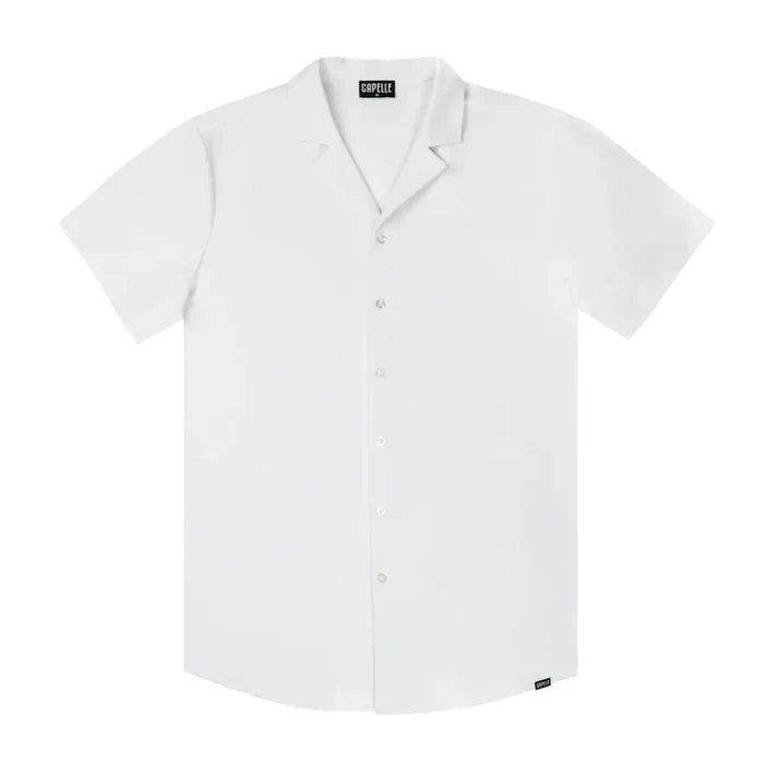 Men’s Short Sleeve Tailored Fit Button-Down Shirt – Arctic White