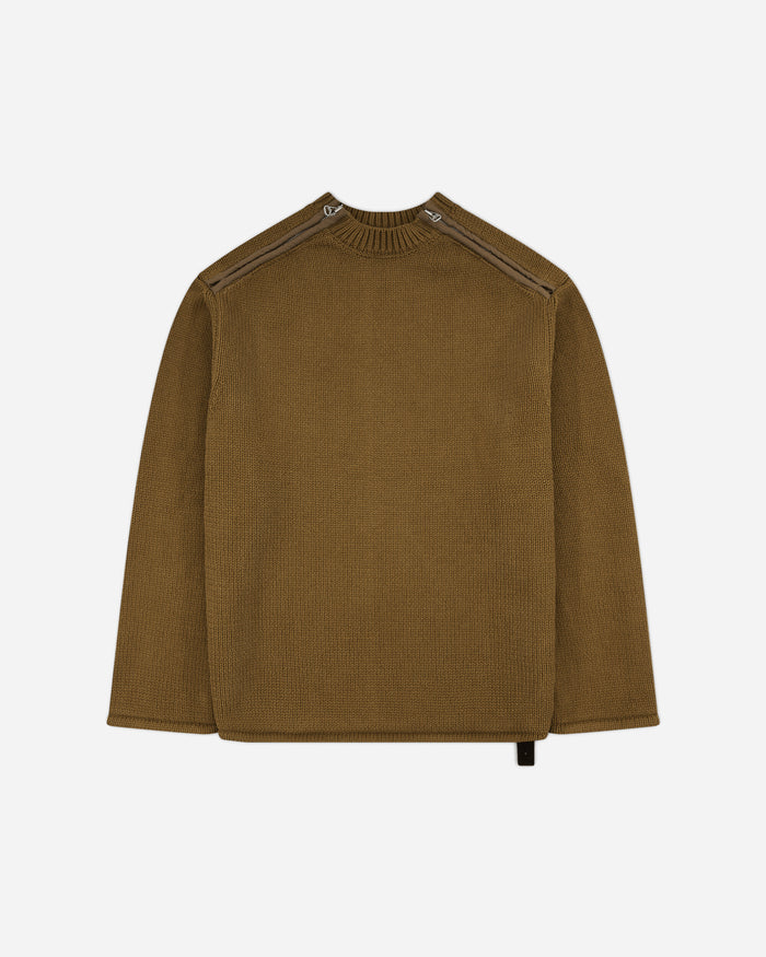 OAMC Peacemaker Shoulder Zip Knit Beige Knitwears Sweaters PCM2OK04AFL00206 06