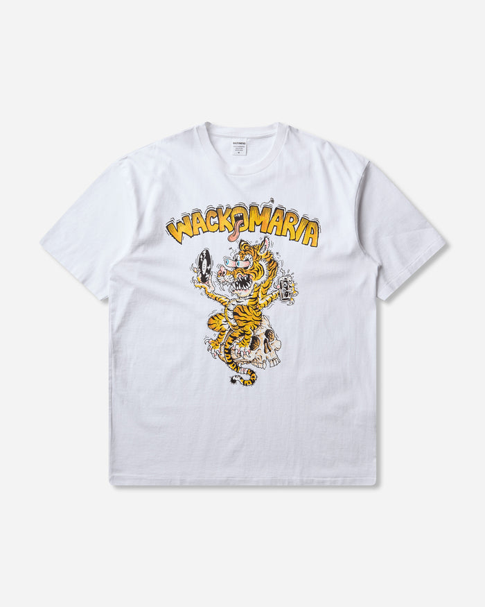 WACKO MARIA Tim Lehi/Washed Heavy Weight Crew Neck T-Shirt White T-Shirts Shortsleeve 26SS-WMT-WT01 WHITE