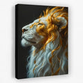 Mesmerizing Lion - Albino Canvas Wall Art