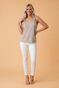 Metal Starfish V-Neck Sweater Knit Tank Top
