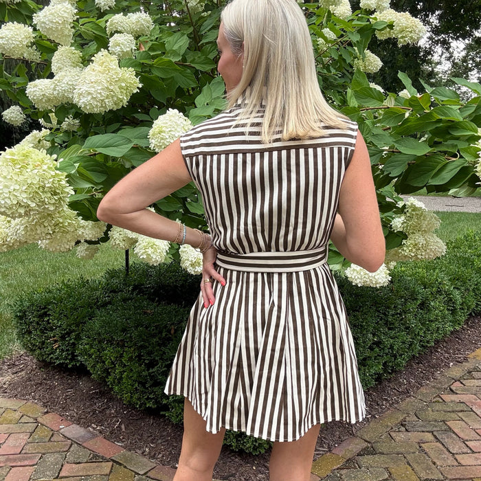 Mia Stripe Belted Mini Dress