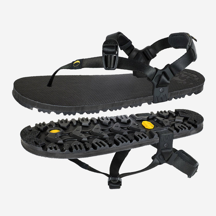 Middle Bear Winged Edition sandal - Black - pair with outsole view