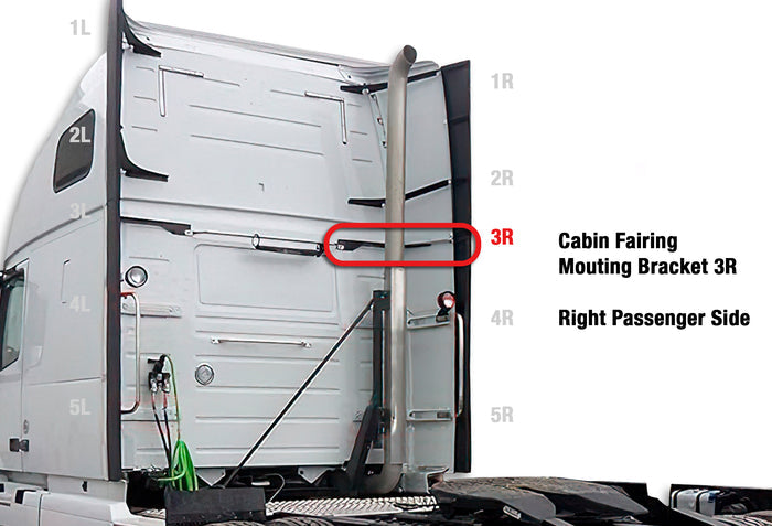 Middle Wind Cab Fairing Support Bracket L3 Passenger 2004-2017 Volvo VNL