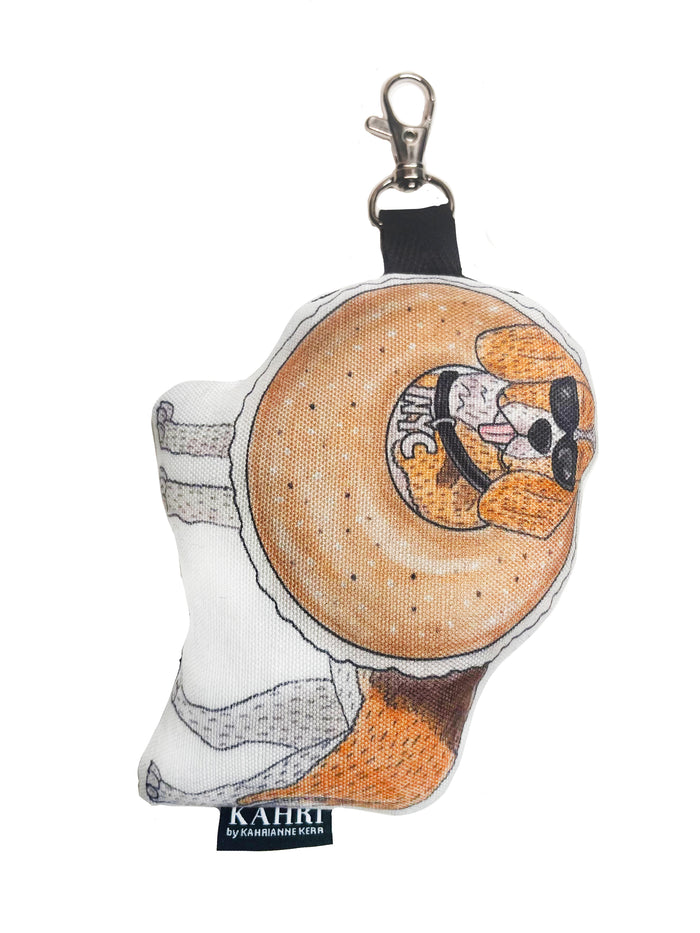 Mini Beagle Bagel Bag Charm
