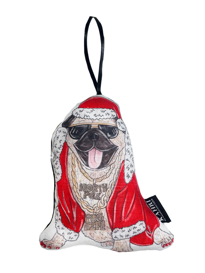 Mini Holiday Pug Ornament