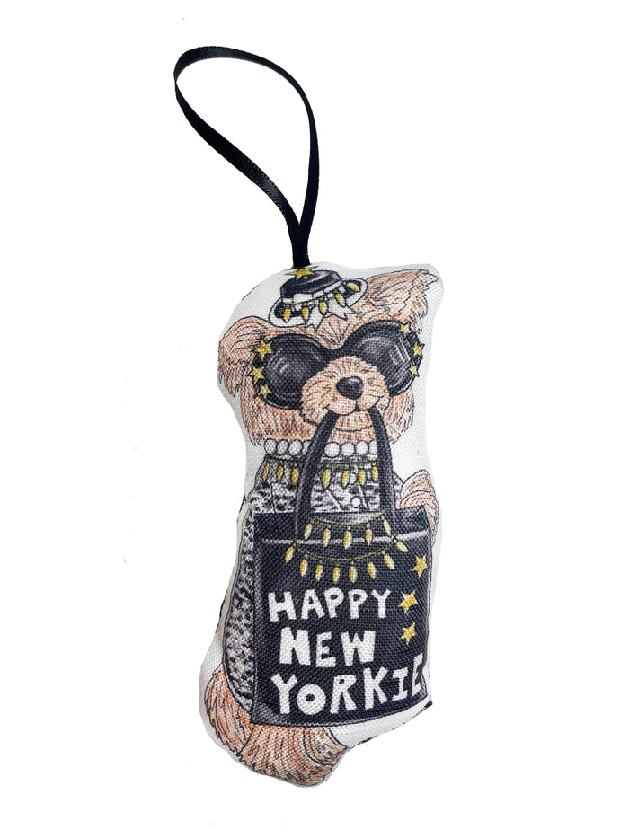 Mini Holiday Yorkie Ornament