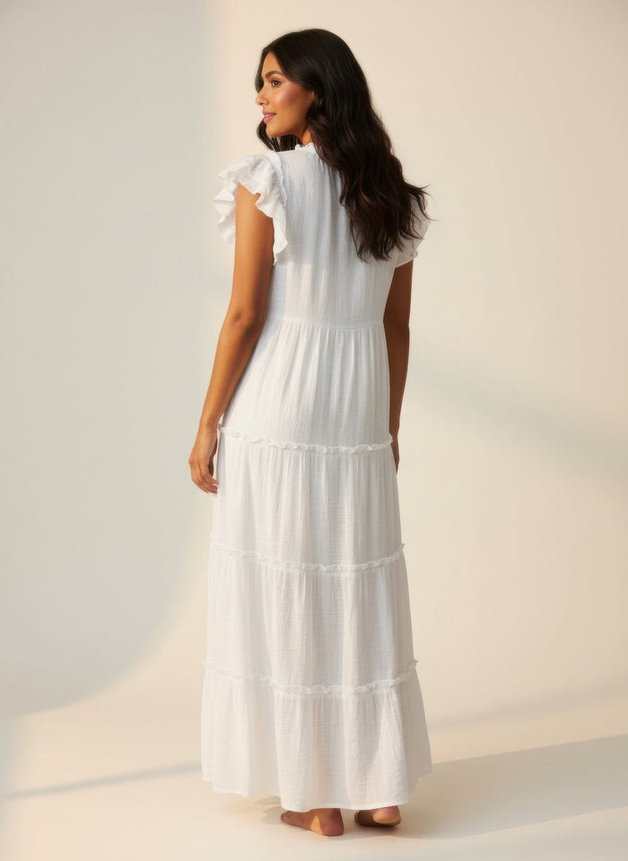 Mlle Gabrielle Solid Cap Sleeve Dress