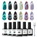modelones Cat Eye Gel Nail Polish Set, Black Blue Purple Green Cateye Gel