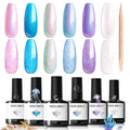 modelones Pearl Gel Nail Polish Set, 6 Colors Iridescent Shimmer