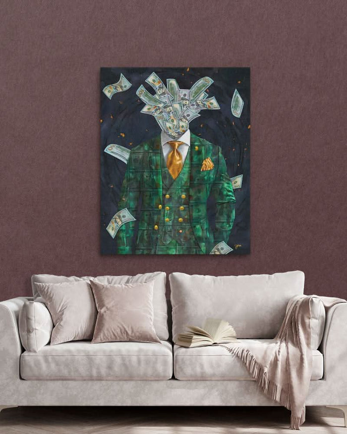 Money on My Mind - Gold Entrepreneur Canvas Print