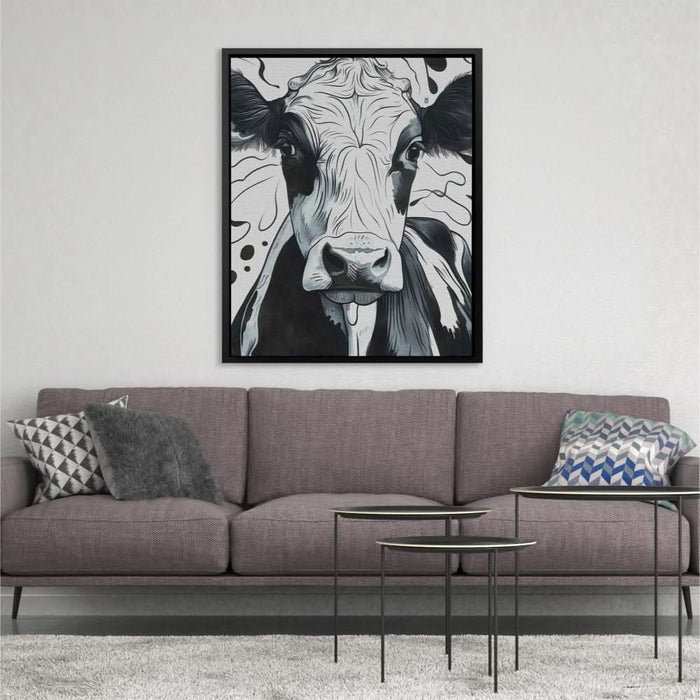 Monochrome Moo - Black and White Art for Dining Room
